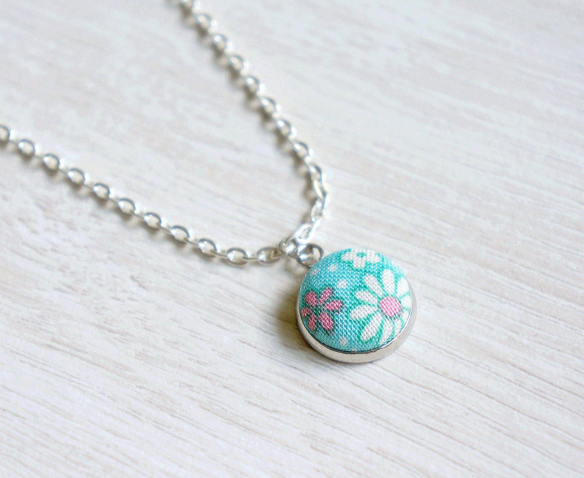 Daisy Spring Handmade Fabric Button Necklace - Necklaces - Paperdaise Accessories - Naiise