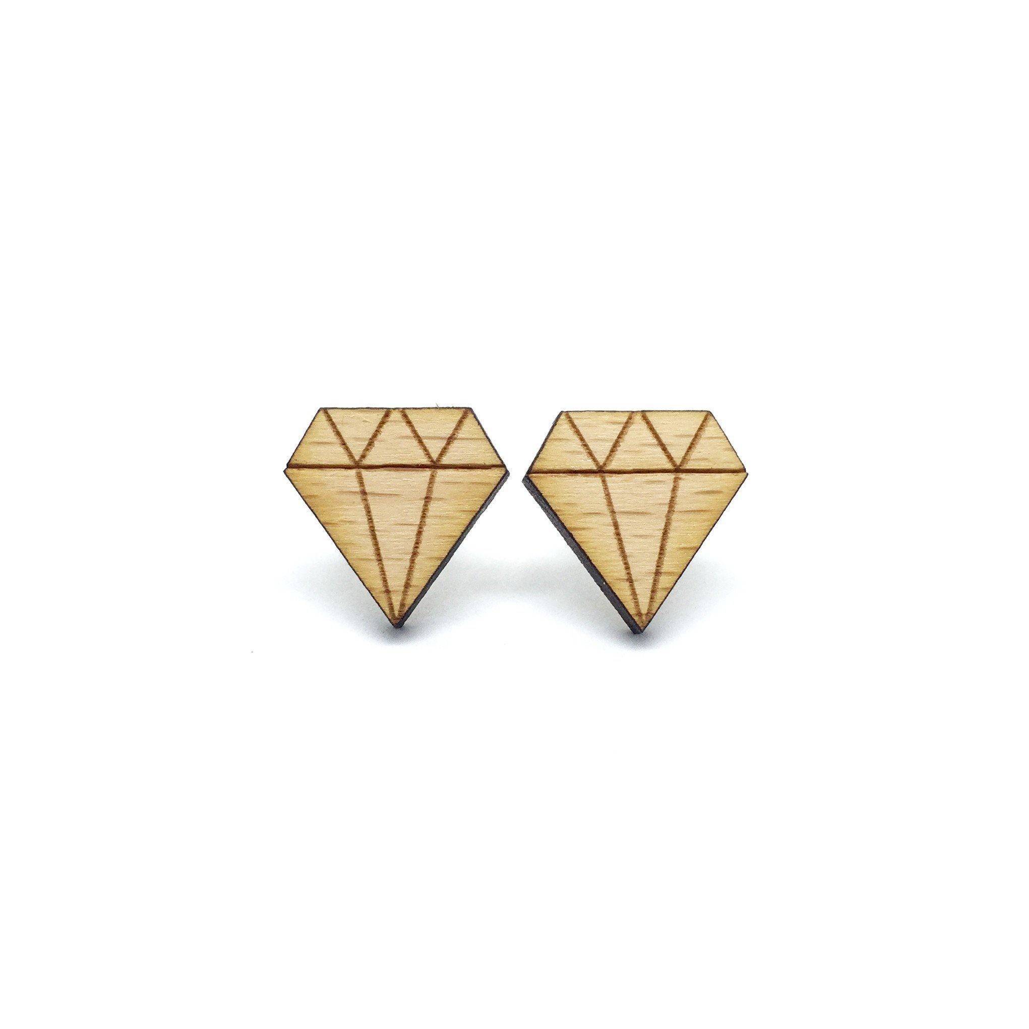 Diamond Laser Cut Wood Earrings - Earrings - Paperdaise Accessories - Naiise