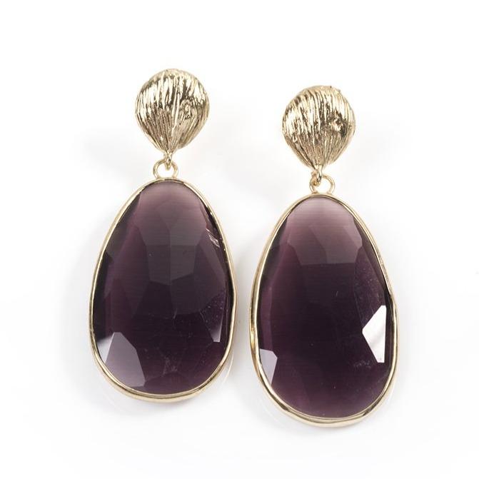 Purple Catseye Earrings Earrings Colour Addict Jewellery 