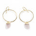 Rose Quartz Yellow Gold Hoops Earrings Colour Addict Jewellery 