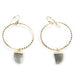 Labradorite Yellow Gold Hoops Earrings Colour Addict Jewellery 