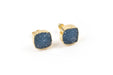 Blue Druzy Stud Earrings Earrings Colour Addict Jewellery 