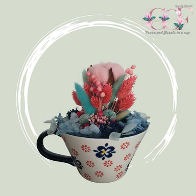 "Pink Pop" Preserved Floral Dried Flowers Cup Of Florals 