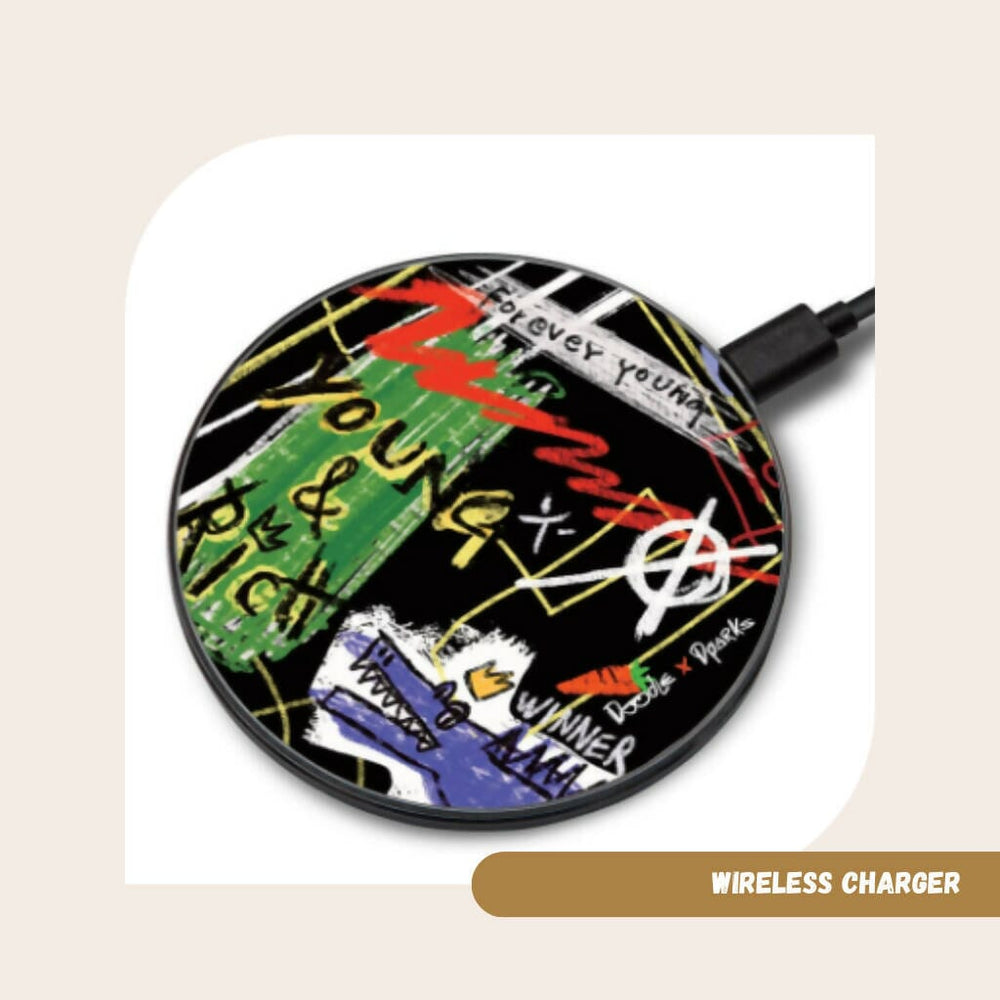 Wireless Charger - Doodle II Personalised Chargers DEEBOOKTIQUE SQUARE 