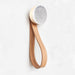 Round Beech Wood & Ceramic Wall Mounted Coat Hook / Hanger with Leather Strap - Grey Sand Home Decor 5mm Paper Diameter 6cm 