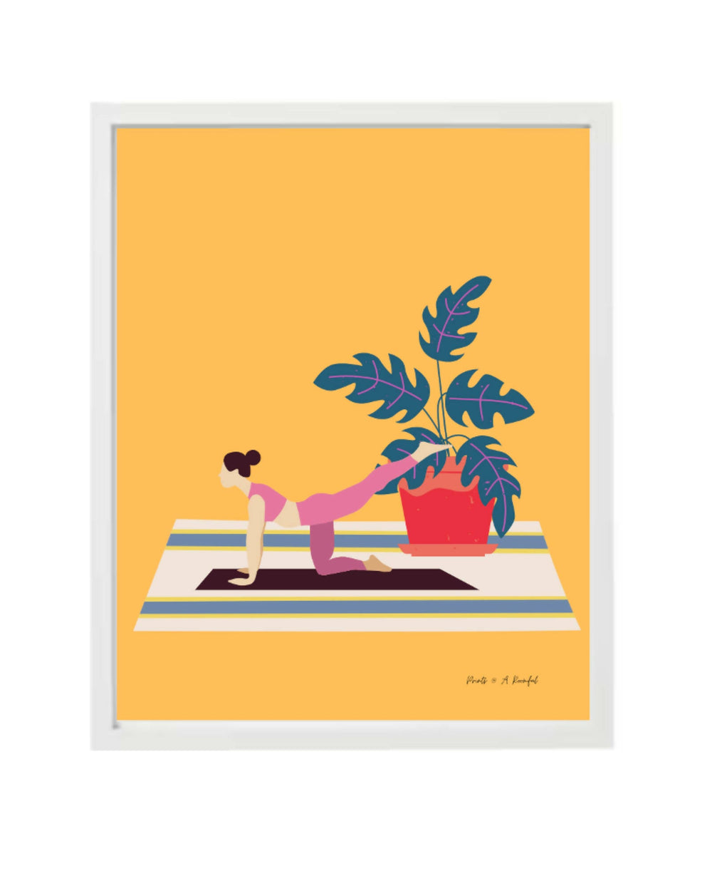 wall art : inspired by our yoga community (amber background) Art Prints@ARoomful 40cm x 50cm 