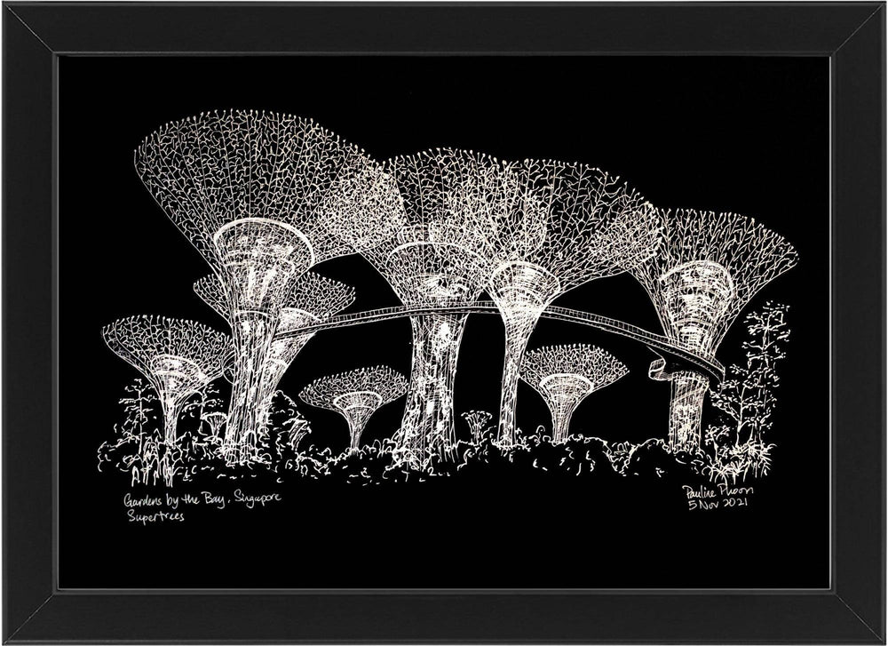 Supertrees Sketch with Frame Home Decor Phoonies Sketch A4 