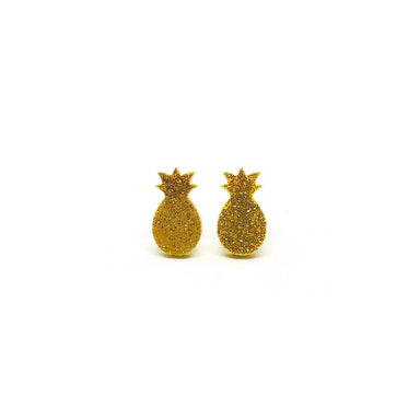 Gold Glitter Pineapple Laser Cut Acrylic Earrings - Earrings - Paperdaise Accessories - Naiise