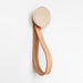 Round Beech Wood Wall Mounted Coat Hook / Hanger with Leather Strap Home Decor 5mm Paper Diameter 6cm 