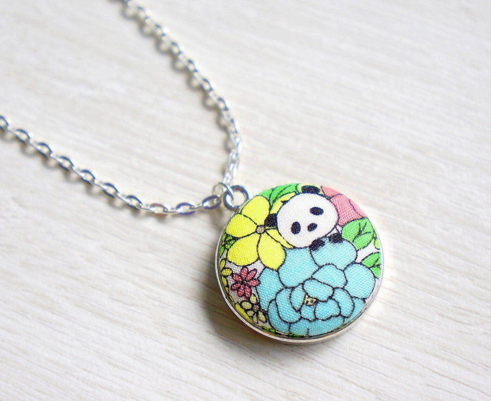 Haruki Panda Handmade Fabric Button Necklace - Necklaces - Paperdaise Accessories - Naiise
