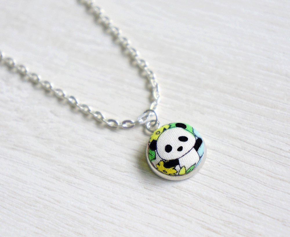 Haruki Panda SM Handmade Fabric Button Necklace - Necklaces - Paperdaise Accessories - Naiise
