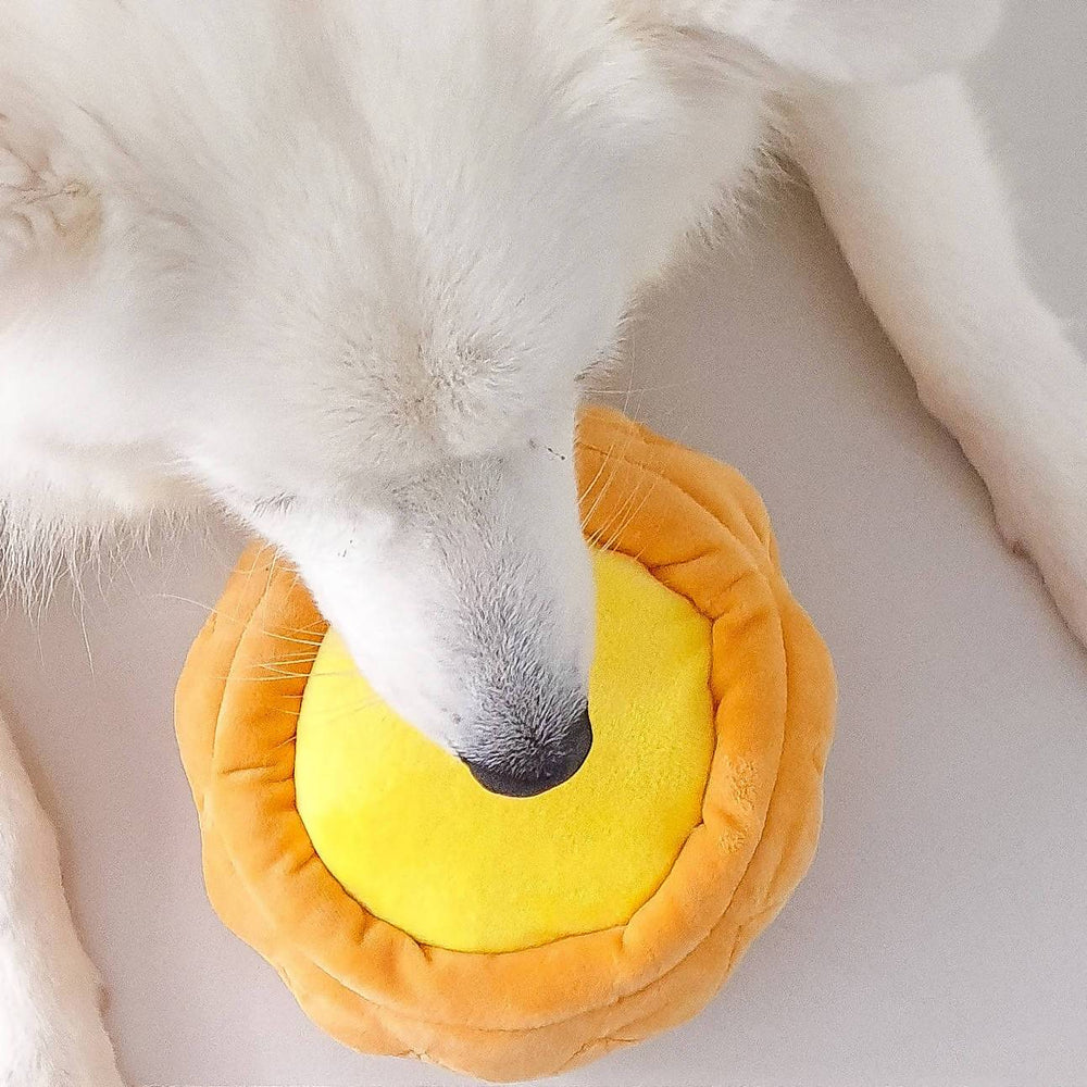 (Premium) Macau Egg Tart Squeaker Chew Toy for Pet Dogs Local Pet Toys Furball Collective 