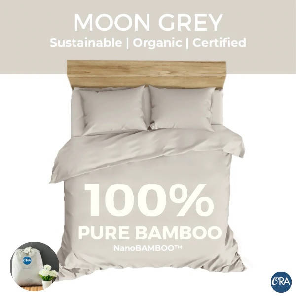 100% Natural Bamboo Bedsheet set - 6" Ice Pink Bedsheets Ora Bedding 100% Natural Bamboo Bedsheet set - 6" Moon Grey 