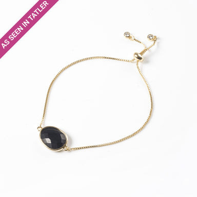 Black Onyx Gemstone Slide Bracelet Bracelets Colour Addict Jewellery 