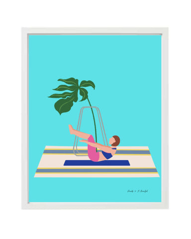 wall art : my yoga avatar (turquoise background) Art Prints@ARoomful 40cm x 50cm 