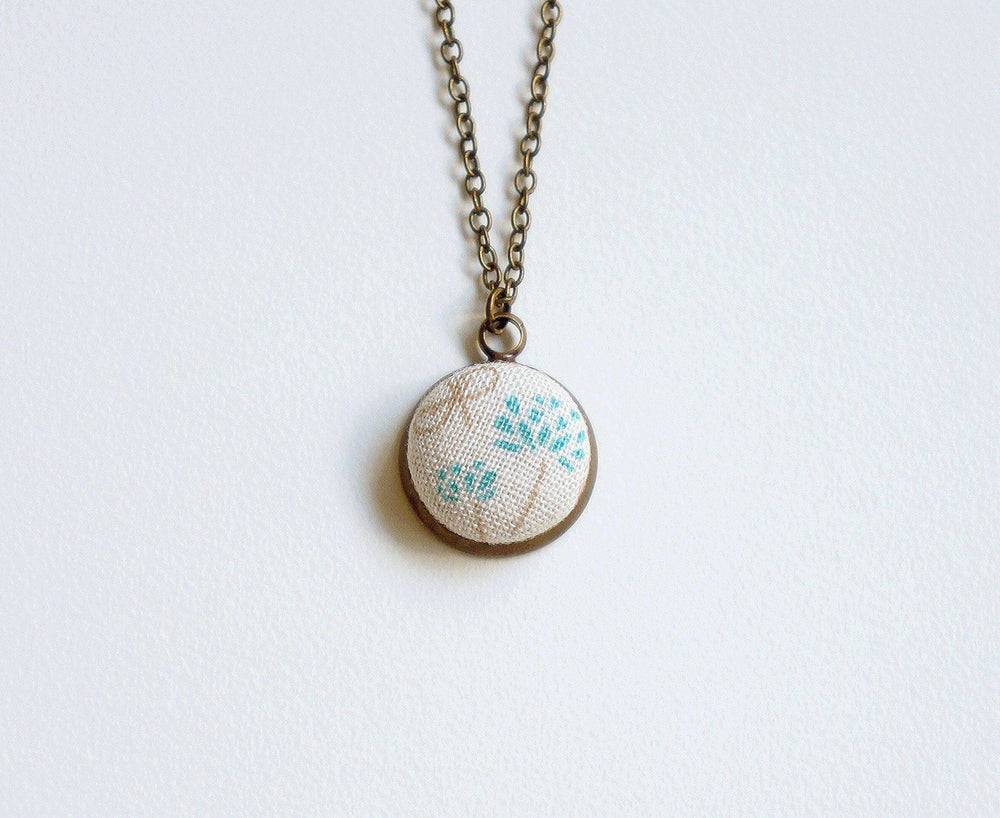 Jeanene Spring Handmade Fabric Button Necklace - Necklaces - Paperdaise Accessories - Naiise
