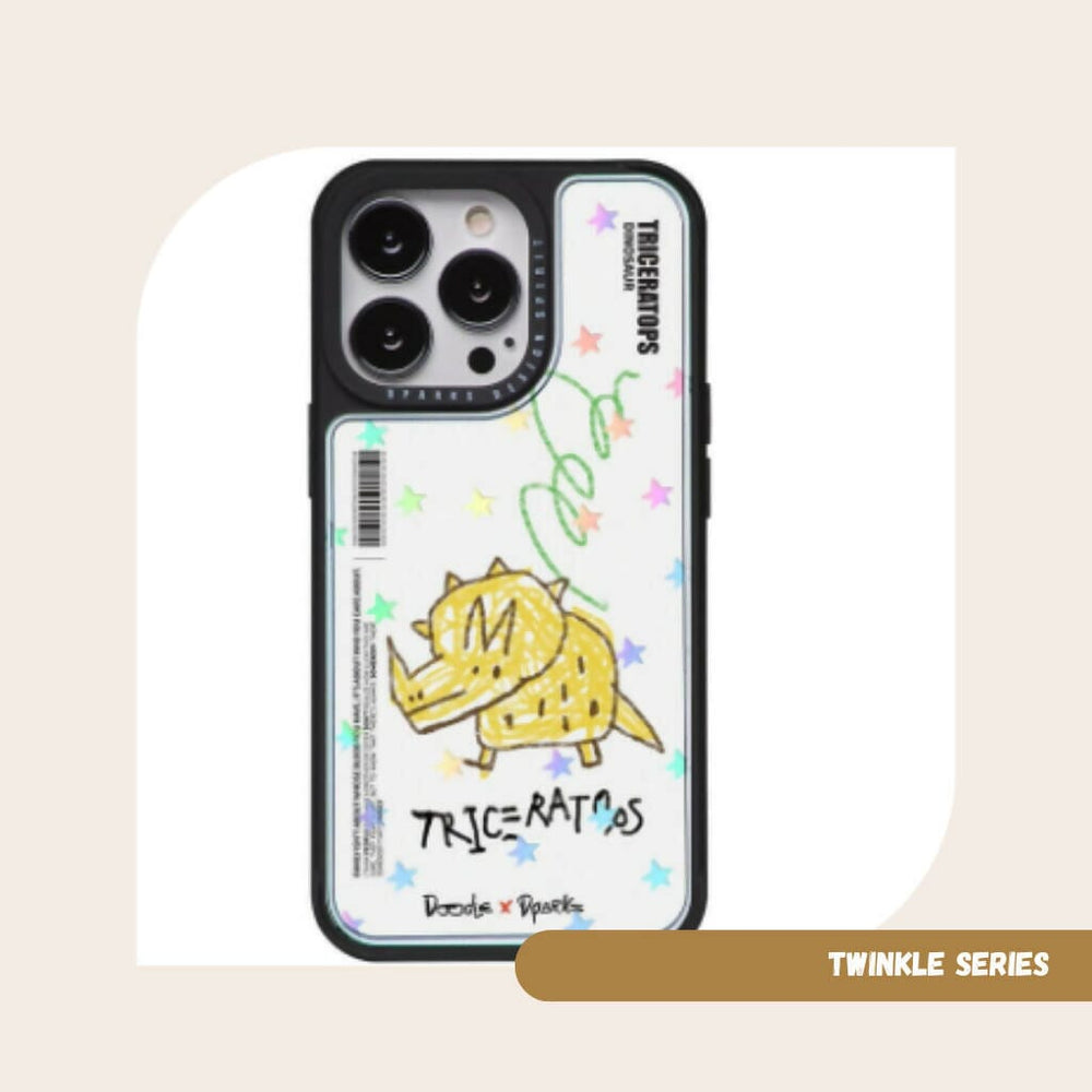 Twinkle Series - Doodle Phone Cases DEEBOOKTIQUE DINO TRICERATOPS 