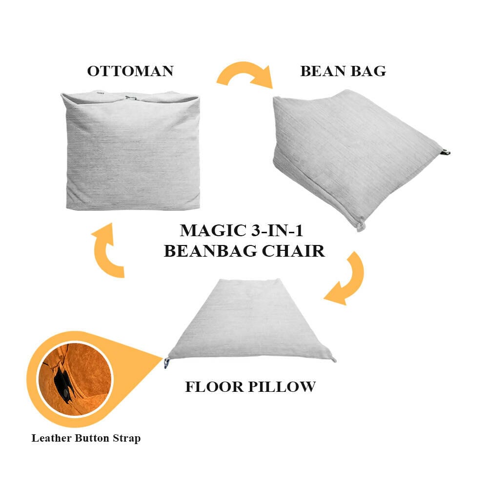 MAGIC 3-IN-1 Bean Bag Chair | Convertible Design Bean Bags Zest Livings Online 