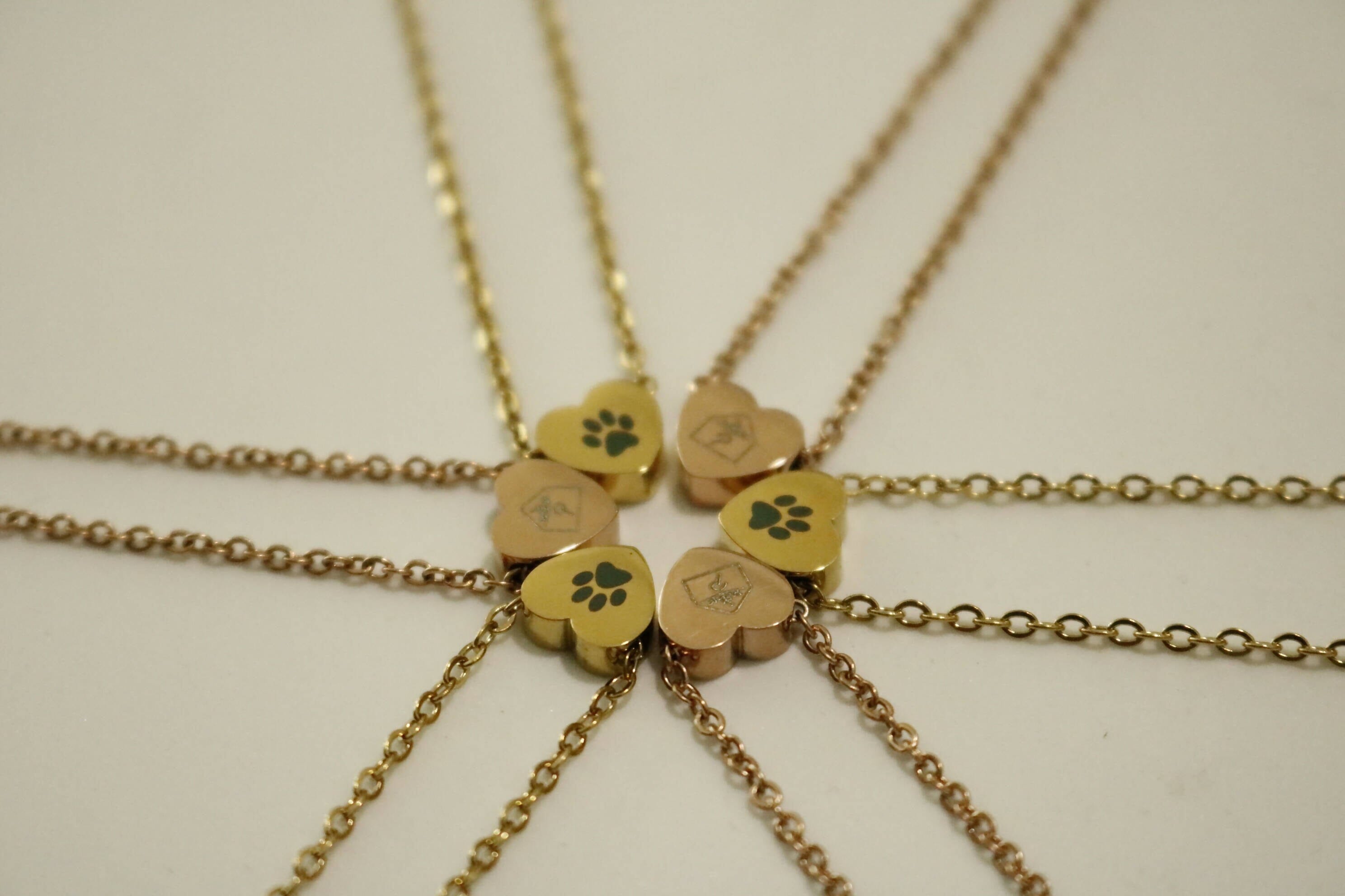 Heart a Paw necklace in yellow gold Local Jewellery Postman’s Trinkets 
