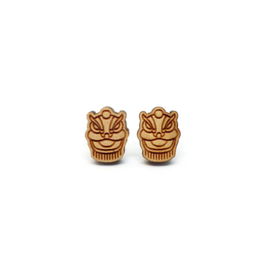Lion Dance Laser Cut Wood Earrings - Earrings - Paperdaise Accessories - Naiise