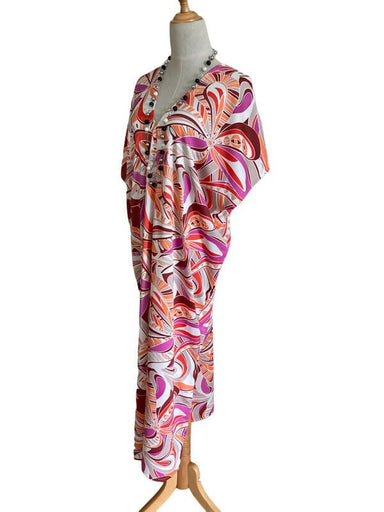 Emilio Red Soft Contemporary Kaftan Long Dress Dresses MAIA BY CLAUDIA 