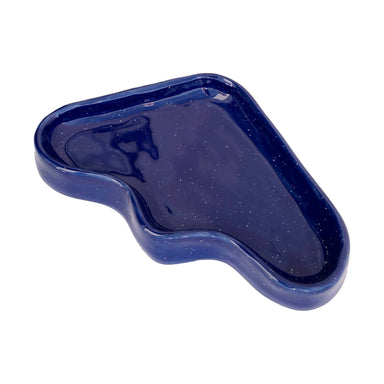 Ceramic Wave Tray - Speckled Blue Triangle Trays 5mm Paper 