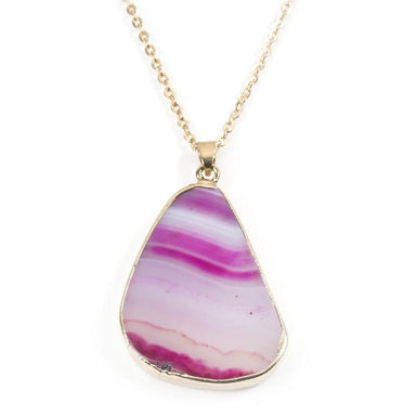 Natural Pink Agate Pendant Necklaces Colour Addict Jewellery 