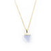 Blue Lace Agate Claw Necklace in Yellow Gold Necklaces Colour Addict Jewellery 