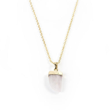 Rose Quartz Claw Necklace in Yellow Gold Necklaces Colour Addict Jewellery 
