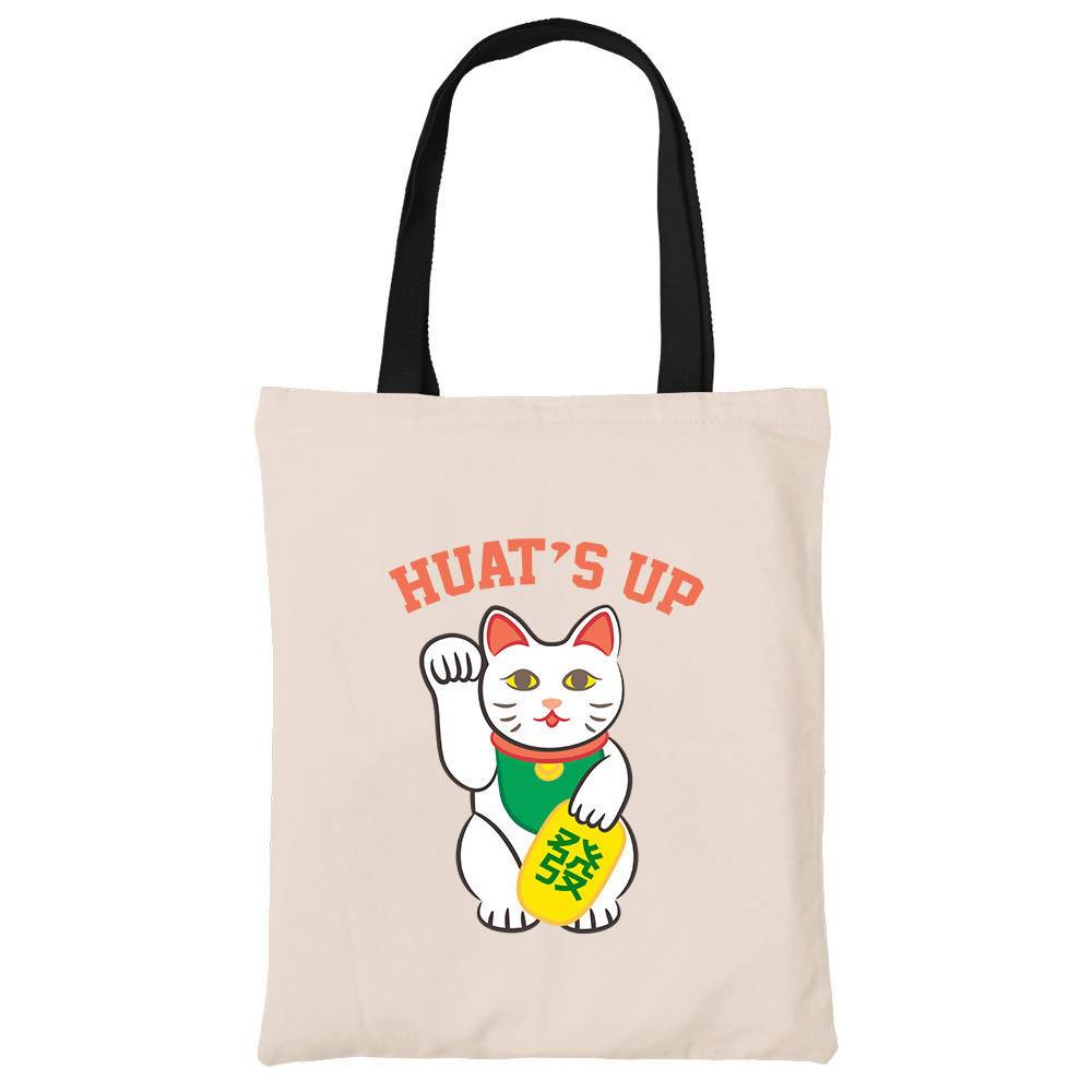 Huat's Up Cotton Tote Bag - Local Tote Bags - Wet Tee Shirt / Uncle Ahn T / Heng Tee Shirt / KaoBeiKing - Naiise