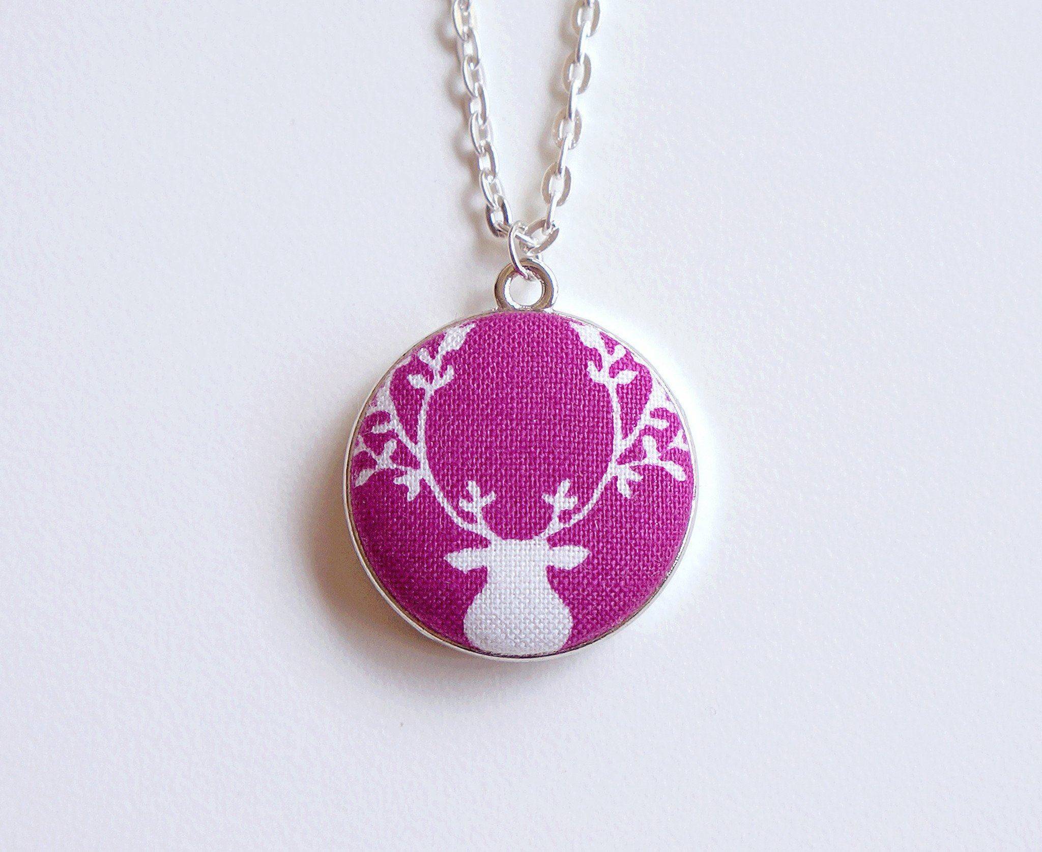 Nara The Deer Handmade Fabric Button Necklace - Necklaces - Paperdaise Accessories - Naiise