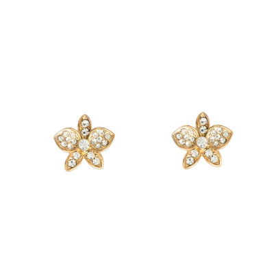 Cattleya: Rose Gold Plated Orchid Earrings Embellished with Crystals - Earring Studs - Forest Jewelry - Naiise