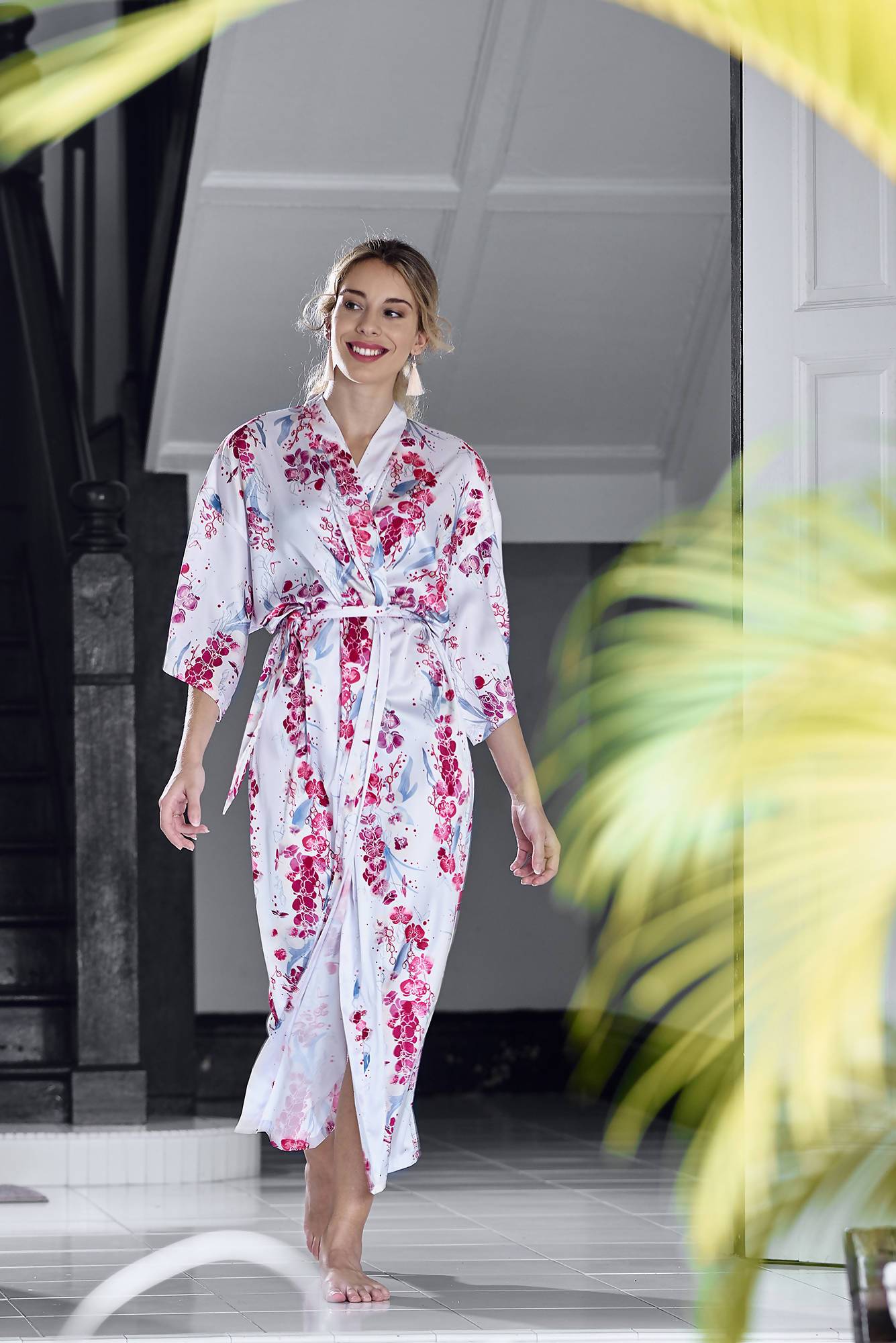 Orchid Kimono Robe (Ankle) - Sleepwear for Women - The Mariposa Collection - Naiise