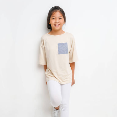 Organic Cotton Top with Striped Pocket - Girls Tops - twopluso - Naiise