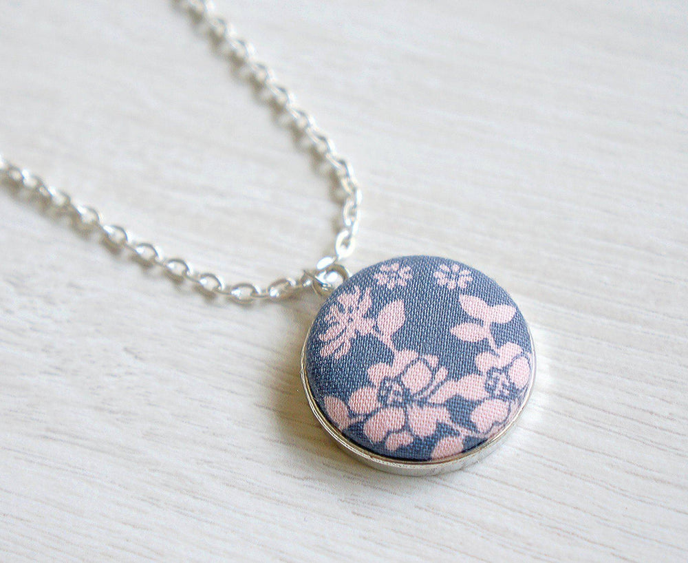Ormanda Rose Handmade Fabric Button Necklace - Necklaces - Paperdaise Accessories - Naiise