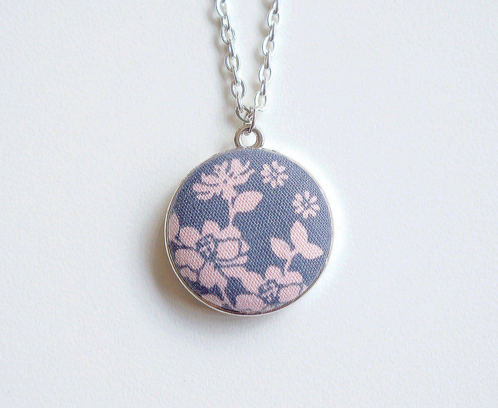 Ormanda Rose Handmade Fabric Button Necklace - Necklaces - Paperdaise Accessories - Naiise