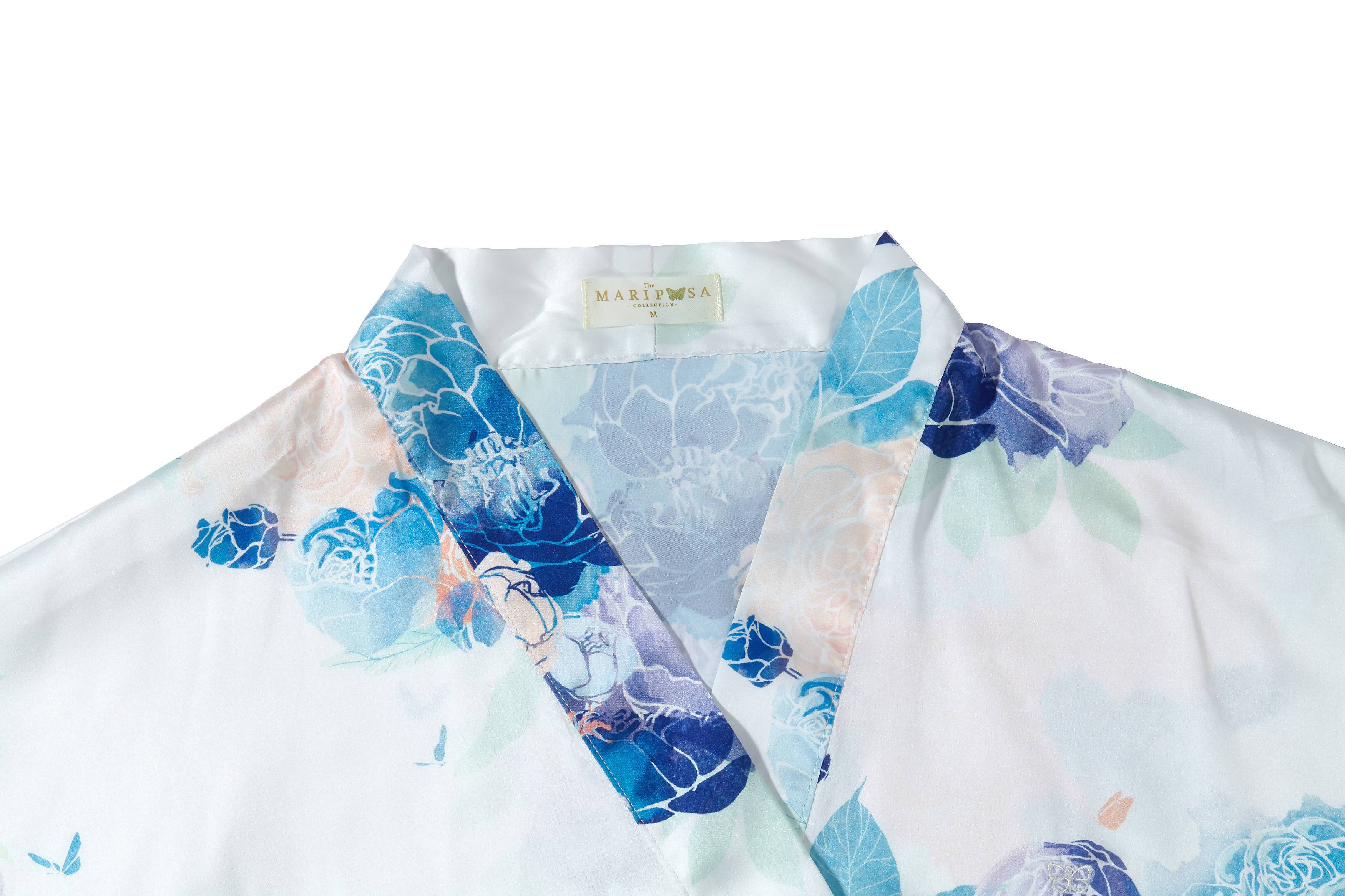 Pretty Peonies Kimono Robe (Midi) - Sleepwear for Women - The Mariposa Collection - Naiise