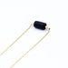 Gold Necklace - Gold Tube & Black Bead Necklaces 5mm Paper 
