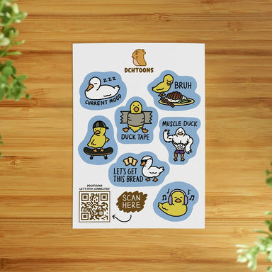 Duck Sticker Sheet Stickers dchtoons 