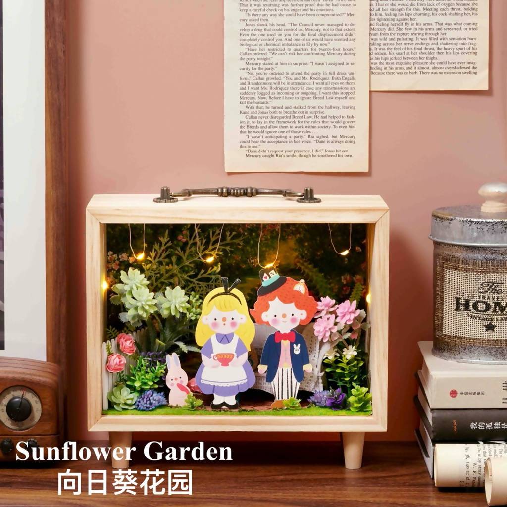 Wooden Box Series DIY Crafts Blue Stone Craft Sunflower Garden 