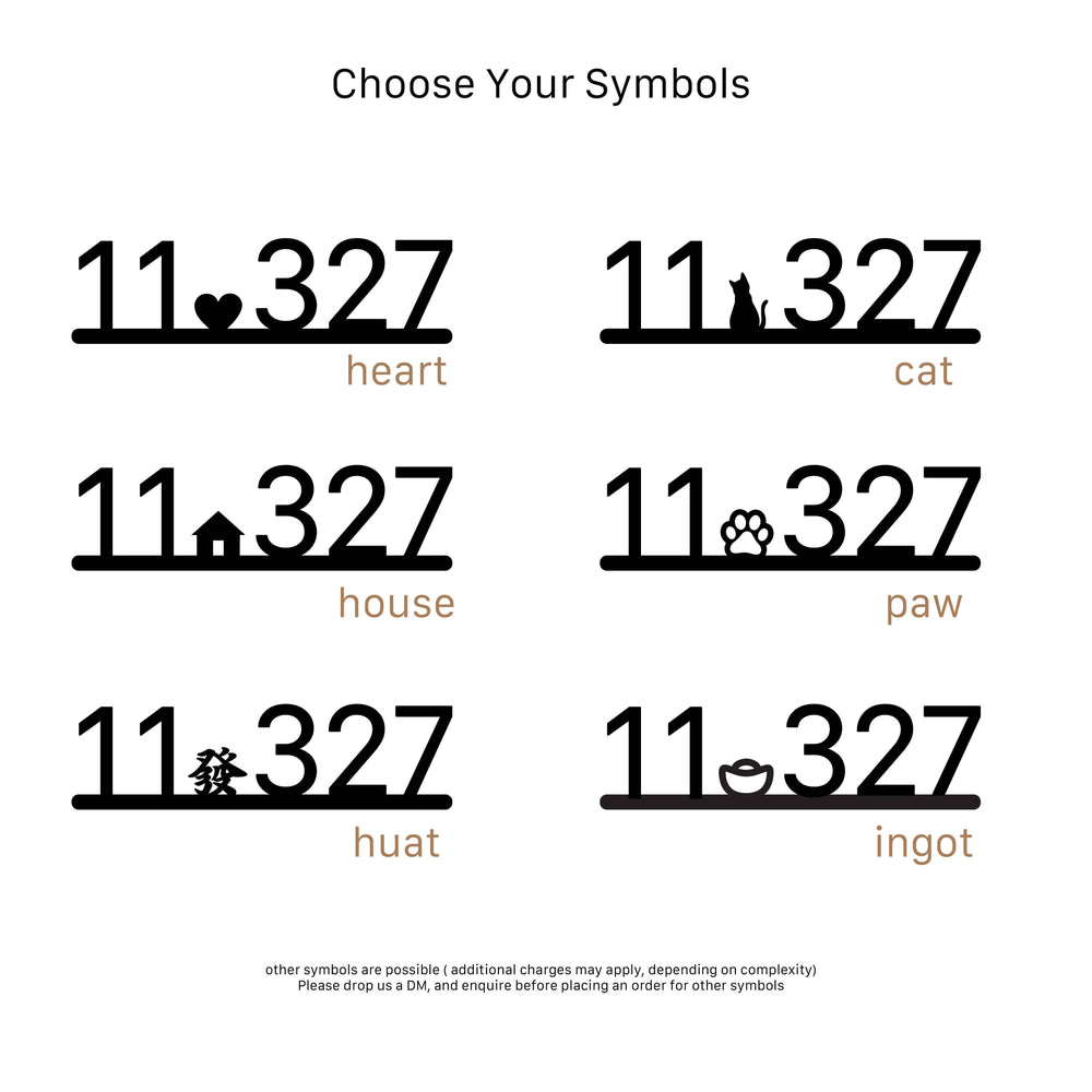 Custom Home Unit Number [ with Symbols ] Personalised Signages SHOPKUSTOMISE 