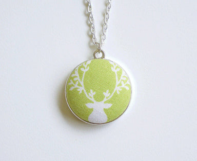 Reon The Deer Handmade Fabric Button Necklace - Necklaces - Paperdaise Accessories - Naiise