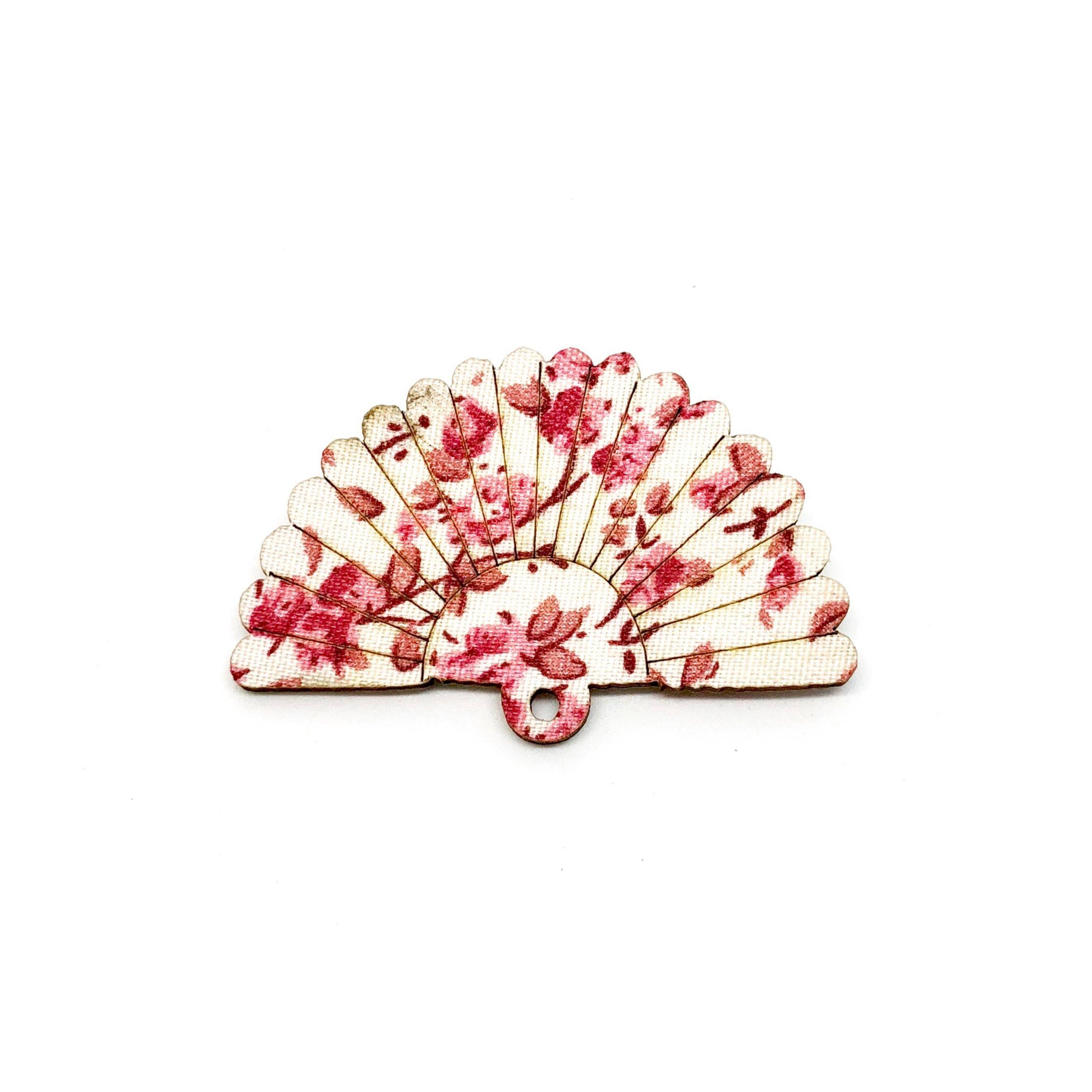 Rose Kimono Sakura Fan Wooden Brooch Pin - Brooches - Paperdaise Accessories - Naiise