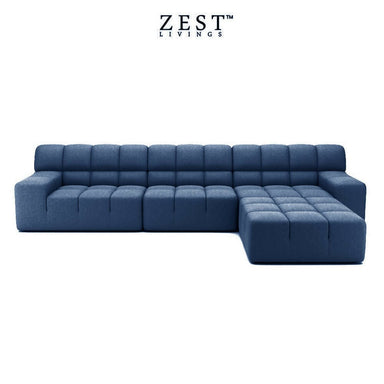 Roger 4 Seater Sofa With Ottoman | Modular Sofa Sofa Zest Livings Online Blue 