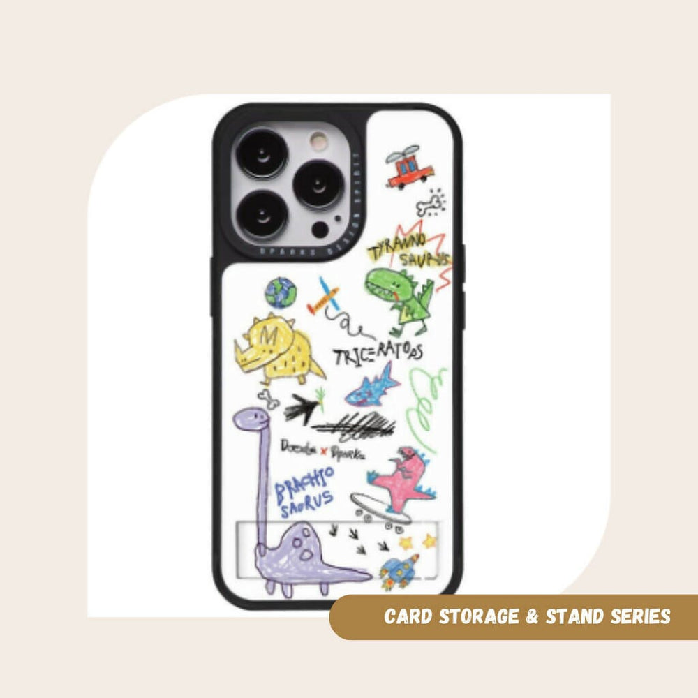 Card Storage & Stand Series - Doodle Phone Cases DEEBOOKTIQUE DINO DOODLE 