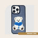 Embroidery Series - Big Bear Phone Cases DEEBOOKTIQUE BLUE 