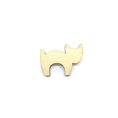 Scaredy Cat Wooden Brooch Pin - Brooches - Paperdaise Accessories - Naiise