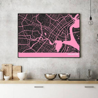 Singapore Downtown Map Print - Local Prints - Big Red Chilli - Naiise