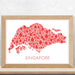 Singapore Durian Map Print - Local Prints - Big Red Chilli - Naiise