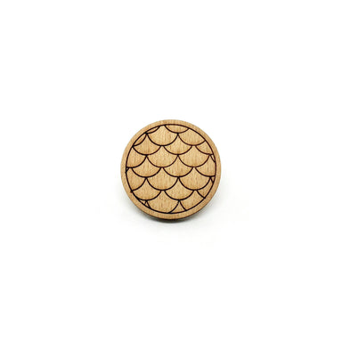 Singapore Merlion Scales Wooden Brooch Pin - Local Jewellery - Paperdaise Accessories - Naiise
